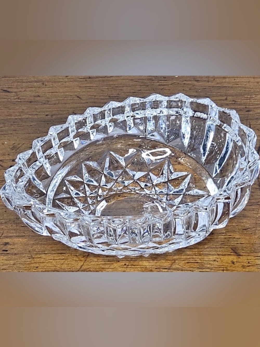 Hofbauer Byrdes Crystal Egg Trinket Box Base Teardrop Ring Catchall Vanity Dish